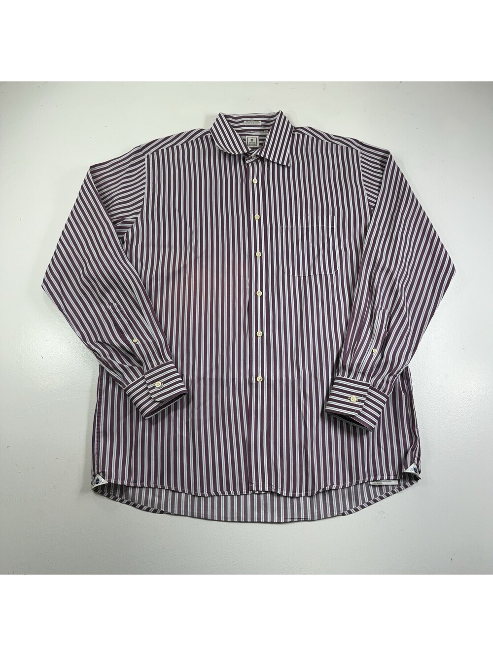 Peter Millar Button Down Shirt Long Sleeve Red Blue Striped Men’s Size Large